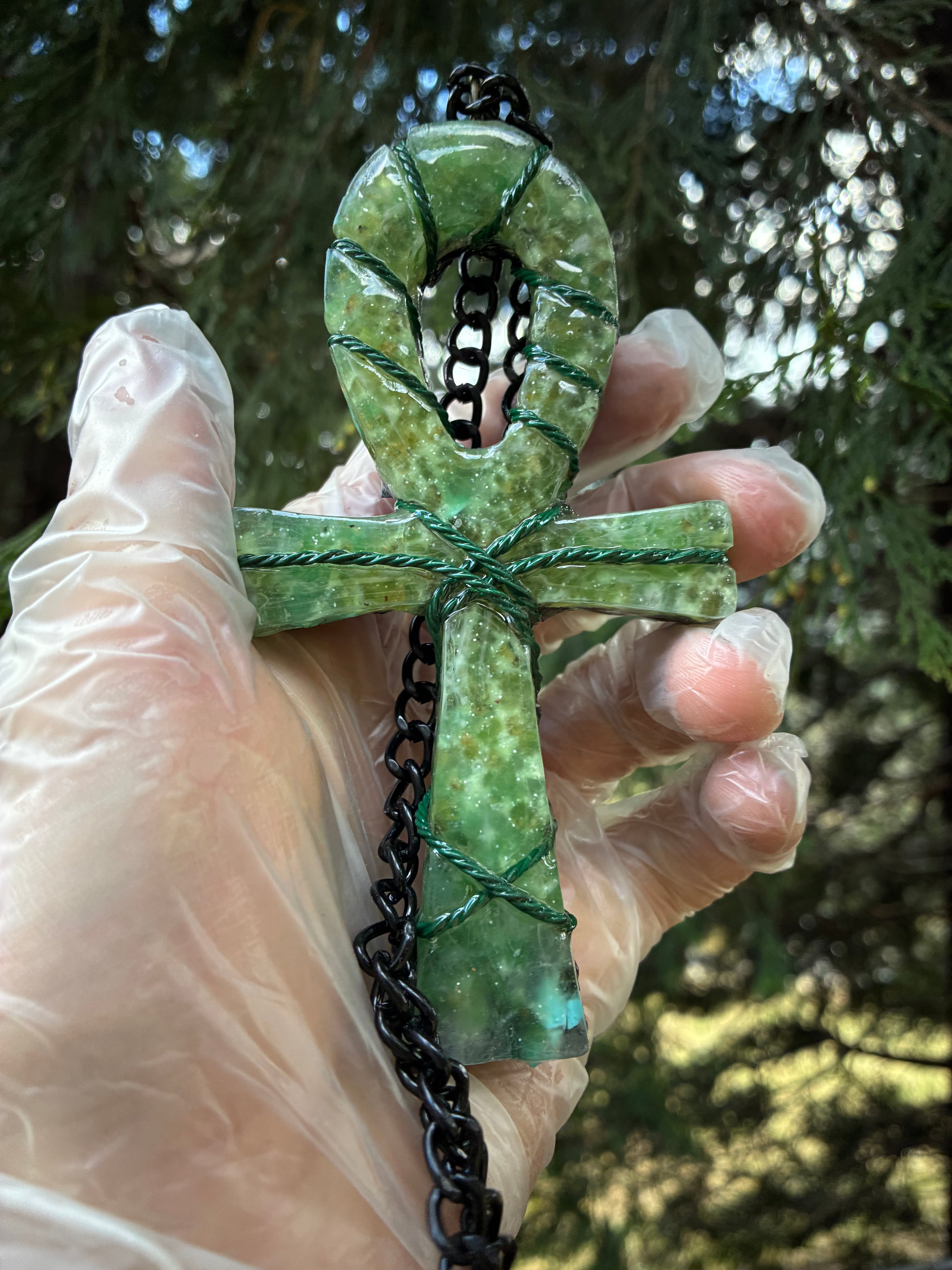 Quantum Jump Ankh Generator — Emerald Knight Royal Edition | Tensor Rodin Coil Engine | Timeline Accessor | Piezoelectric Conductive Matrix | 5G Field Shield (IN STOCK ready to ship)