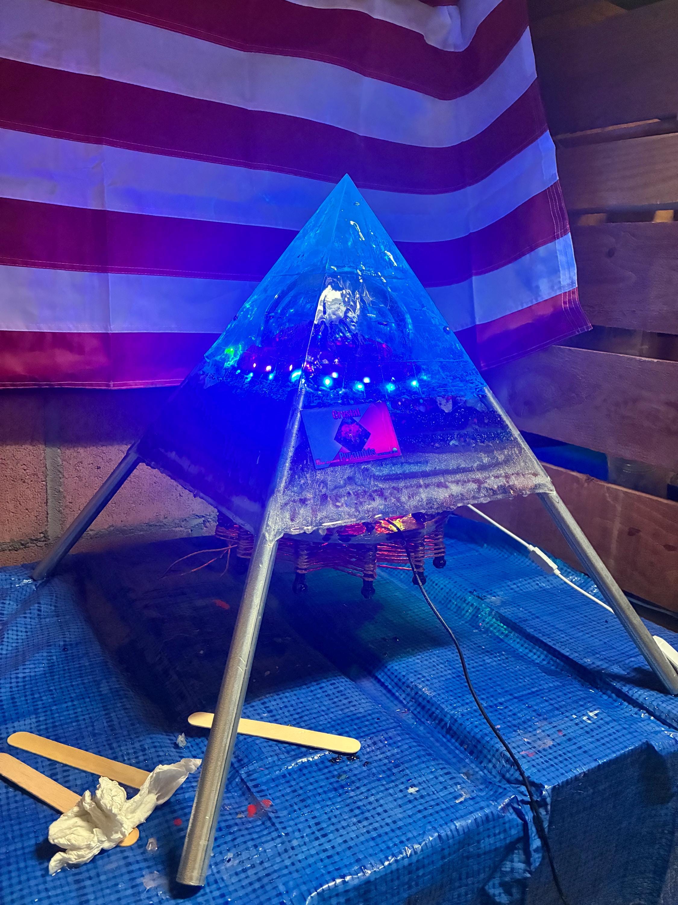 Tesla Coil Plasma Arc Starship | 10” Rodin Coil | 50lb Orgone Energy Amplifier Pyramid Topper