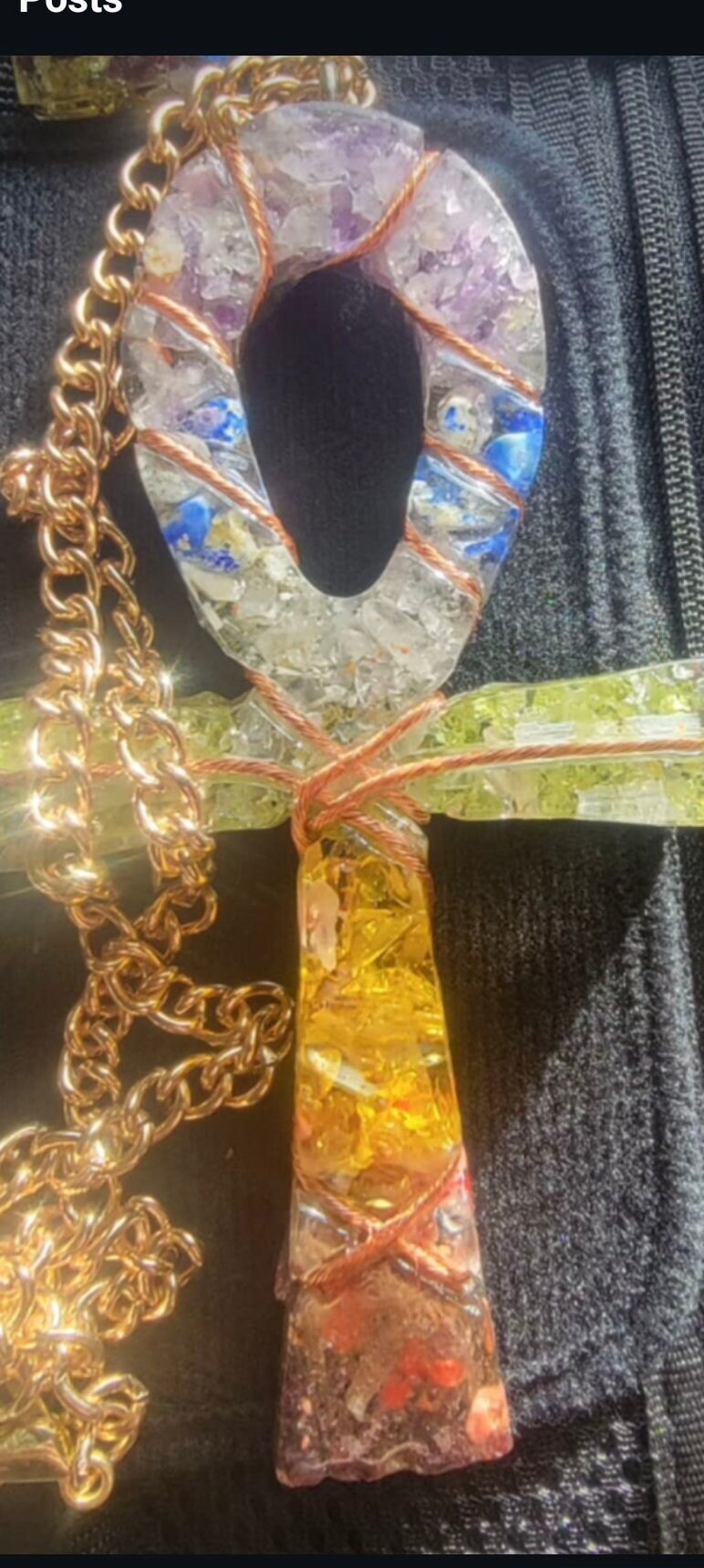 Chakra frequency machine orgone ankh full kit edition, amethyst, lapis, quartz, peridot, citrine, garnet BT transmitter edition