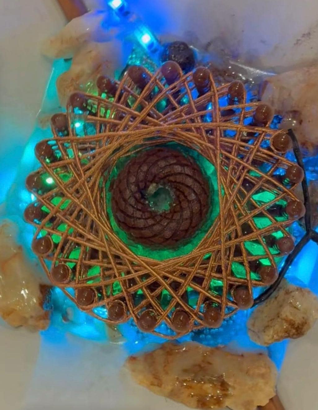 24-Point Starship Rodin Coil with Orgone Topper | 7-Inch, 250W Portable Kit | 36ft Magnetic Field, Bluetooth