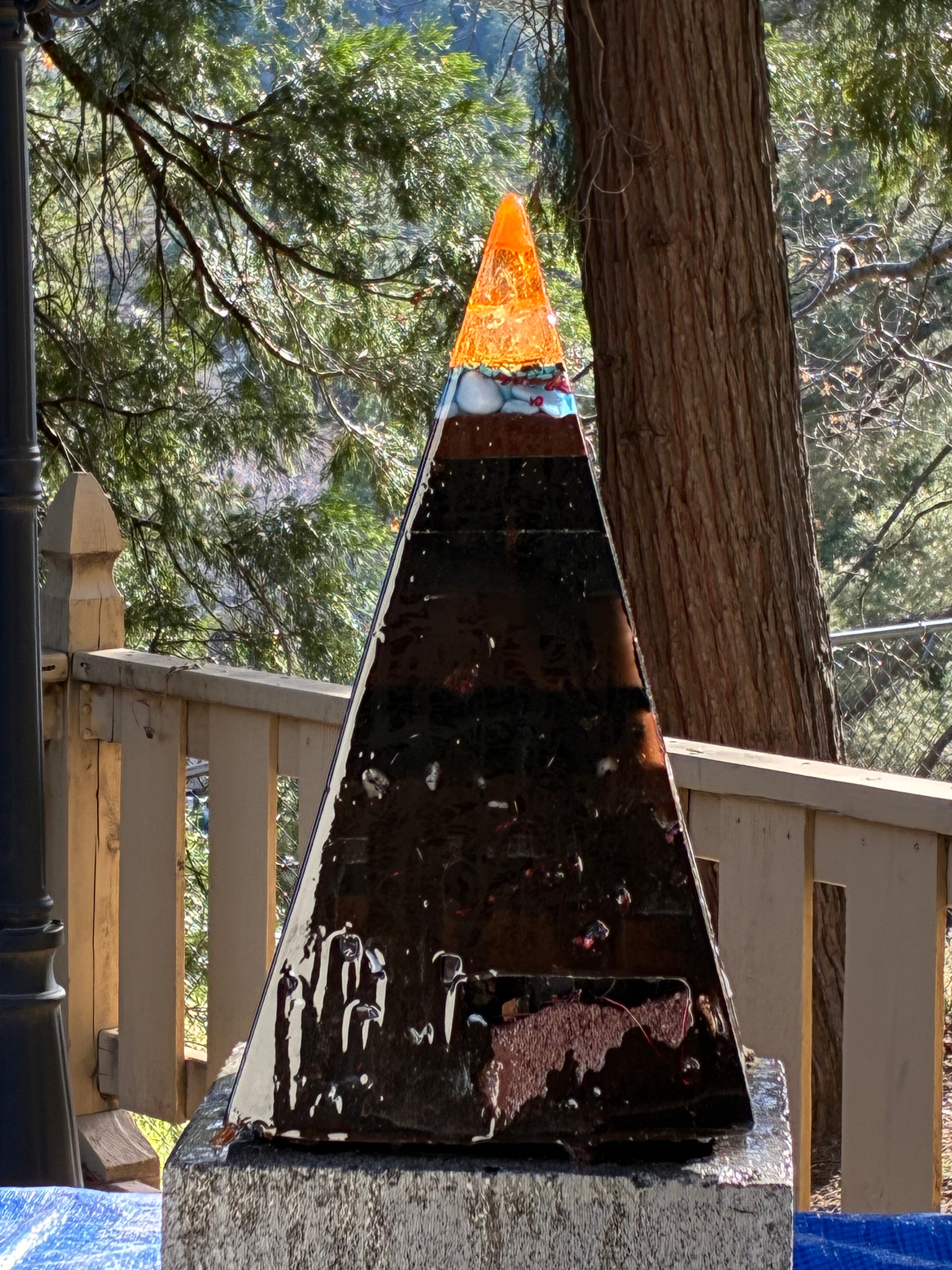 Nebula-70 2ft | 35-lb Piezoelectric Conductive Pyramid — Brazilian & Colombian Yellow Quartz | 5G & EMF Energy Filtration (In Stock) Includes Quantum Jump Ankh Generator — 14K Gold-Plated Chain • Golden Rodin Coil • INSTOCK for Christmas and new years