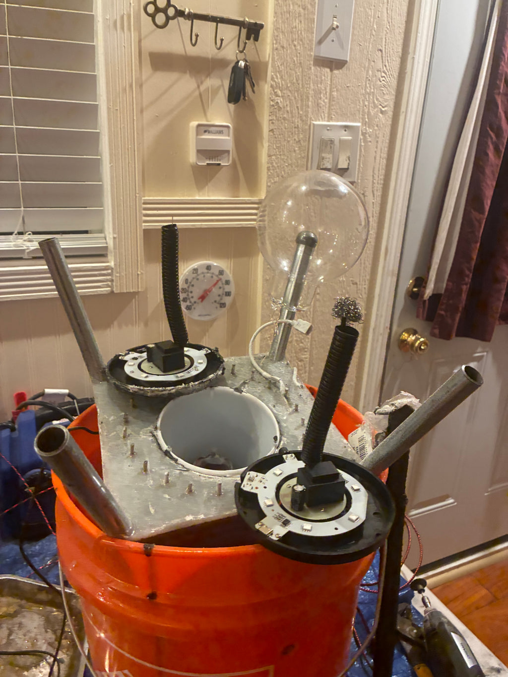 Nebula-85 | 2ft 25-lb Amethyst Tipped Piezoelectric Conductive Pyramid 8x8 inch Base Telsa Purple Water Globe | Reverse-Engineered 2000-Volt Tesla Coil 4-Inch Biomagnetic Starship Coil (Extendable Capstone Poles Edition) INSTOCK for Christmas and Jan 1st