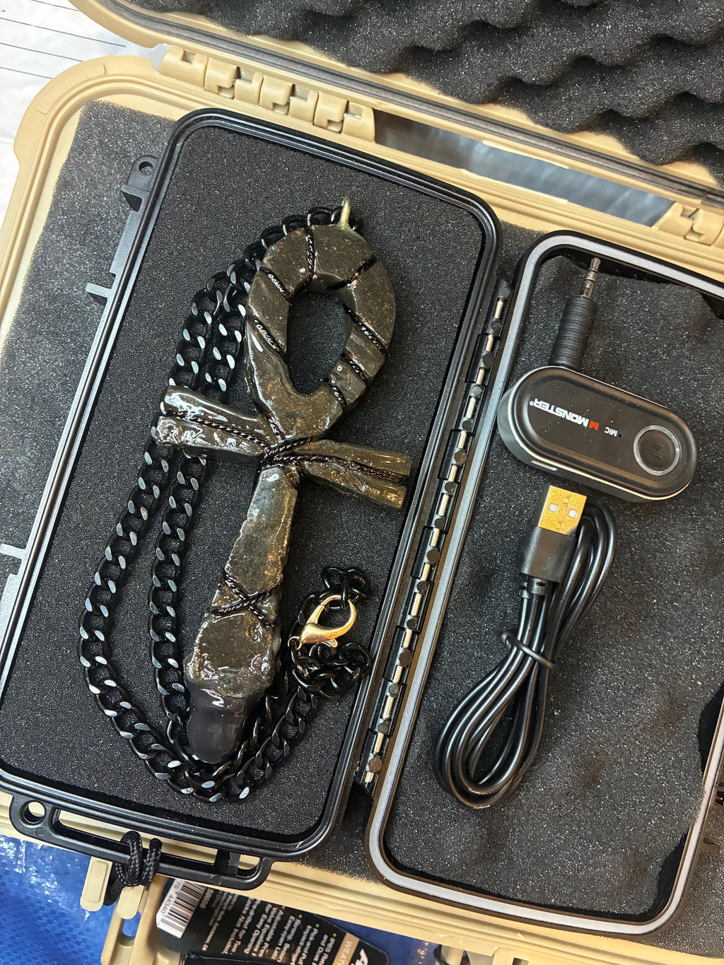 Dark Knight Tensor Rodin Coil – Blacked Out Edition, Bluetooth Activated, Portable Travel Case, 12” Field, 24” Chain