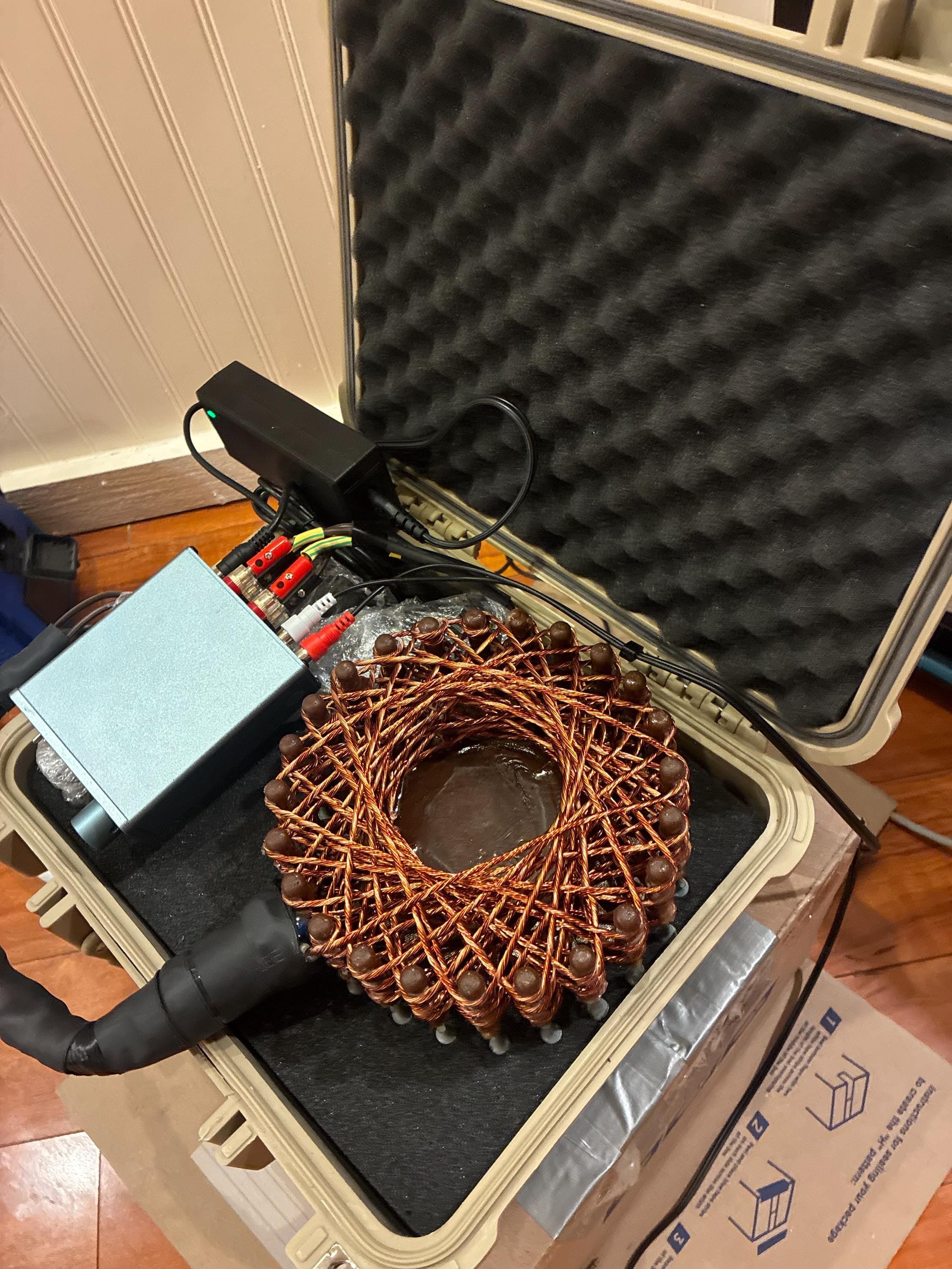 7” 24-Pointed Starship Rodin Coil Generator Kit | Red Rock Edition | Vortex Device with Travel Case & Amp ( sedona made )