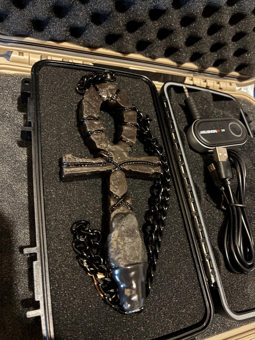 Dark Knight Tensor Rodin Coil – Blacked Out Edition, Bluetooth Activated, Portable Travel Case, 12” Field, 24” Chain