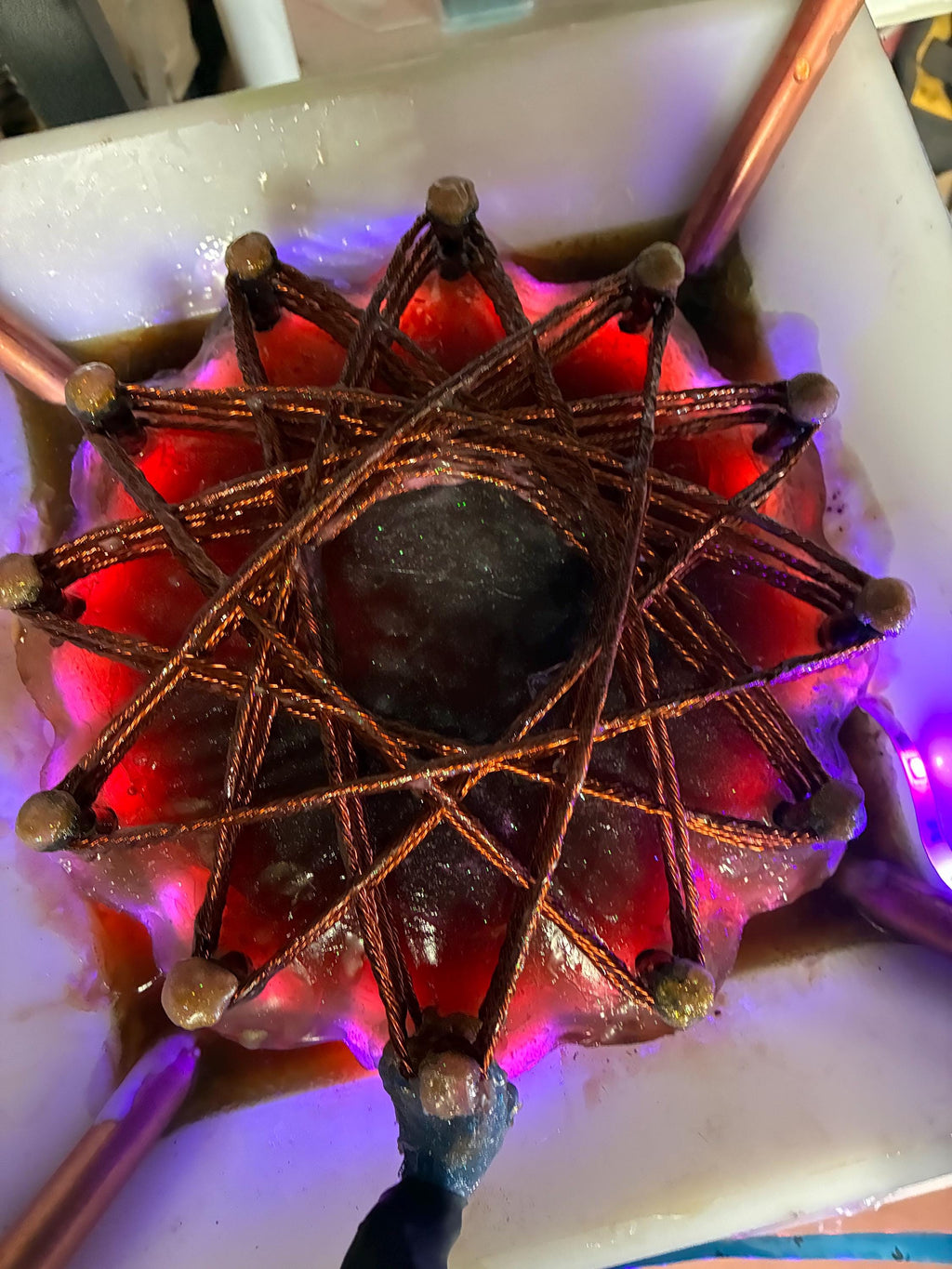 12p 7-Inch Starship Magnetic Field Coil Topper – Lifeforce Regenerator, Quantum Healing Copper Pyramid with Amplifier & Travel Case”