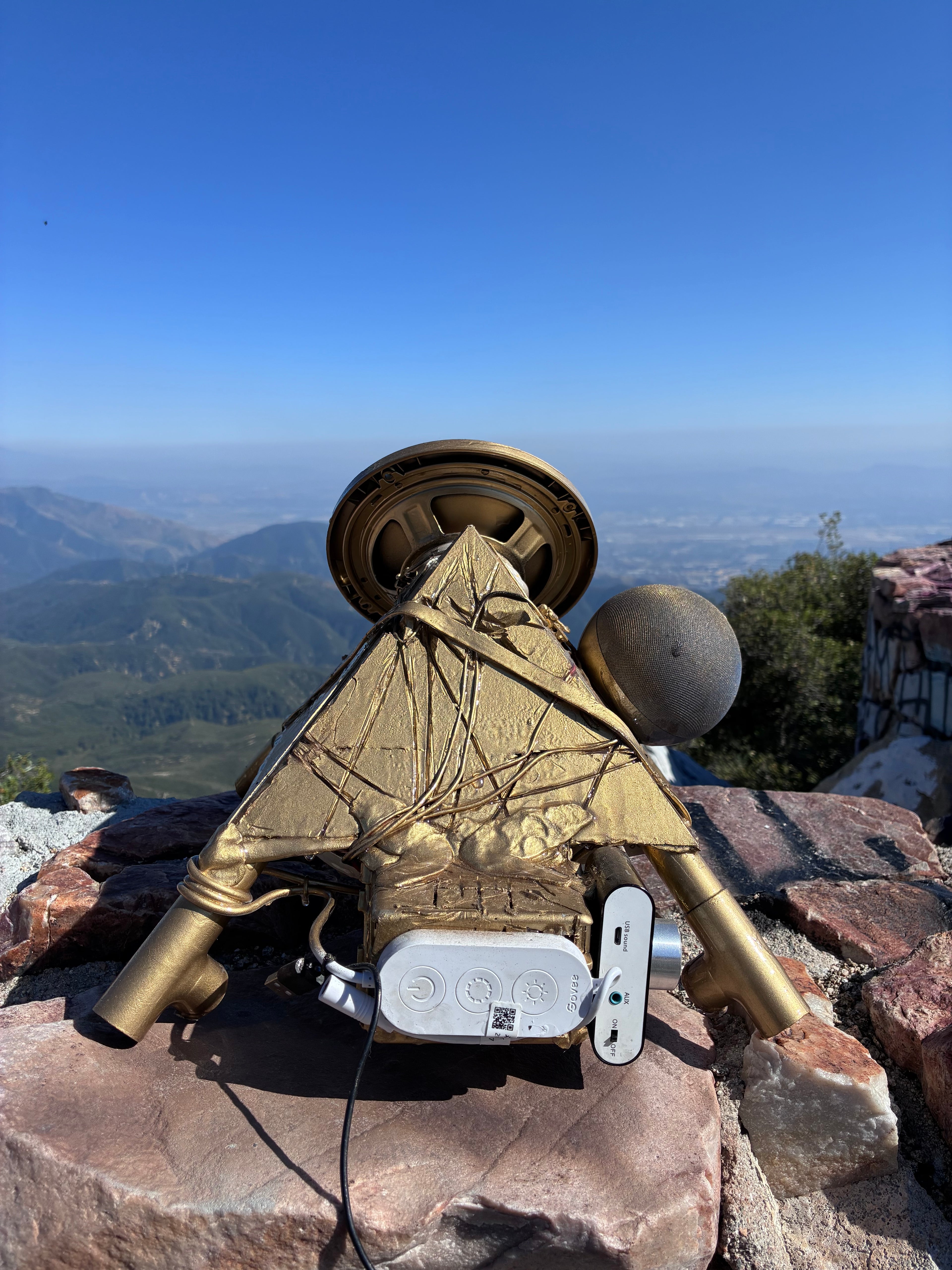 Golden Eye Quantum Force Field Generator – Alexa-Powered 24-Point Starship Copper Pyramid Capstone with Dual-Speaker Binaural Audio, High-Frequency Coil Technology, Music Infusion & 600W Room-Scale Group PEMF Edition with 10-Foot PEMF Field