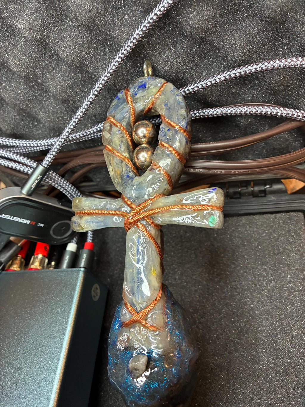 8.5ft field (Blue kyanite orgone rife machine generator dark Knight edition full kit 36watt amplifier & magnetic sphere