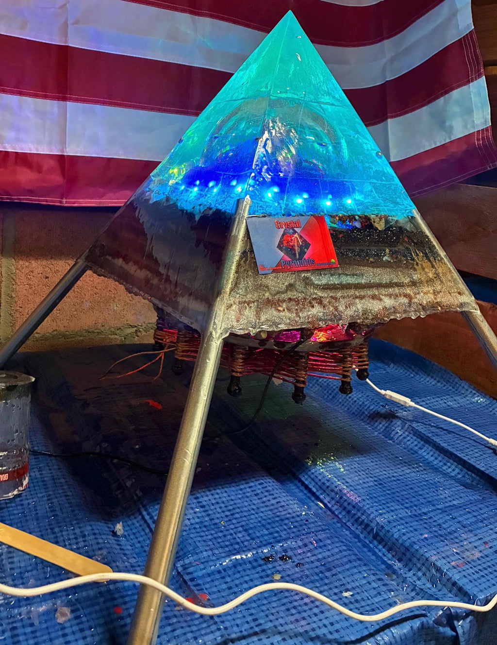 Tesla Coil Plasma Arc Starship | 10” Rodin Coil | 50lb Orgone Energy Amplifier Pyramid Topper