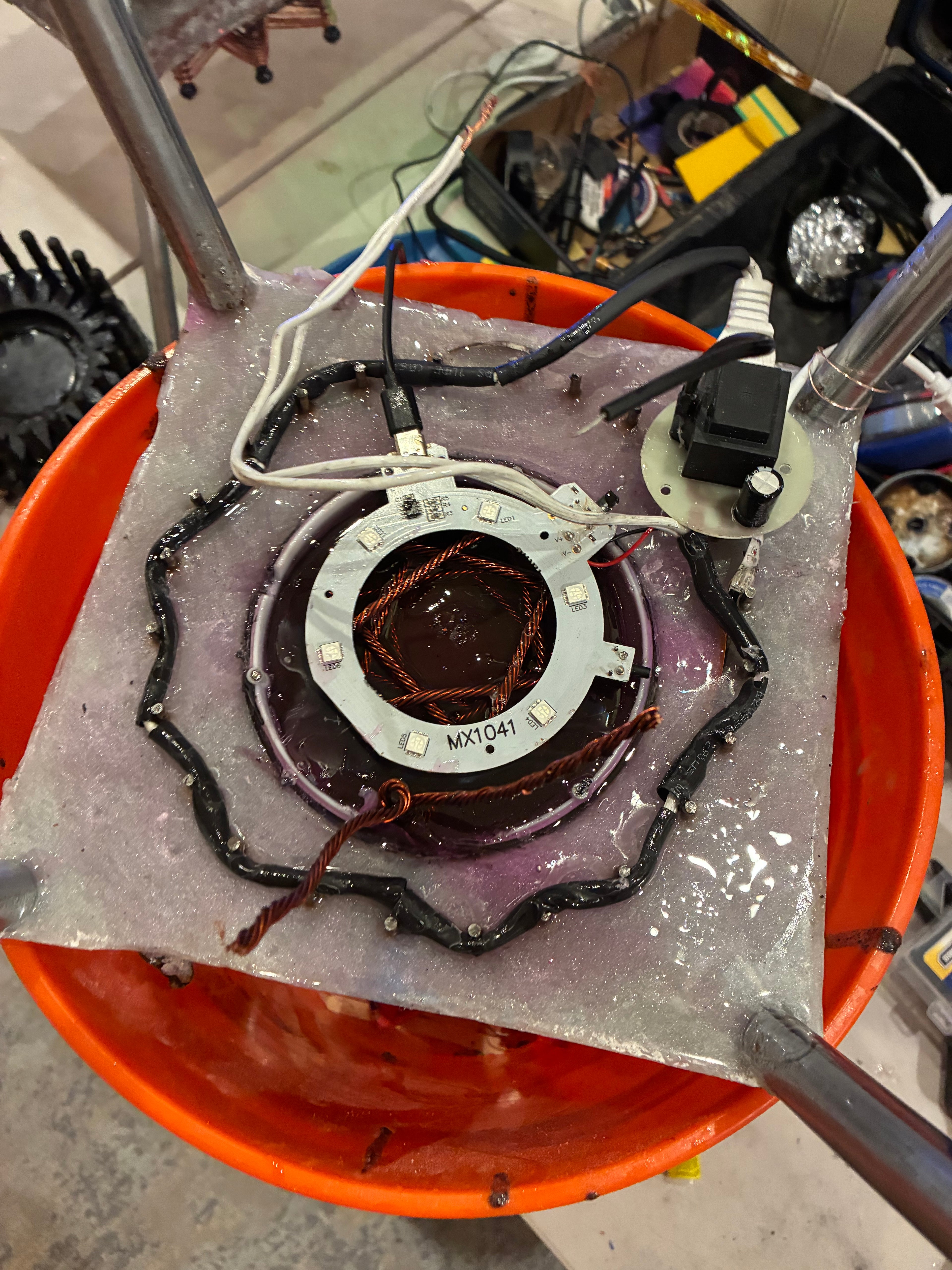 Nebula-85 | 2ft 25-lb Amethyst Tipped Piezoelectric Conductive Pyramid 8x8 inch Base Telsa Purple Water Globe | Reverse-Engineered 2000-Volt Tesla Coil 4-Inch Biomagnetic Starship Coil (Extendable Capstone Poles Edition) INSTOCK for Christmas and Jan 1st