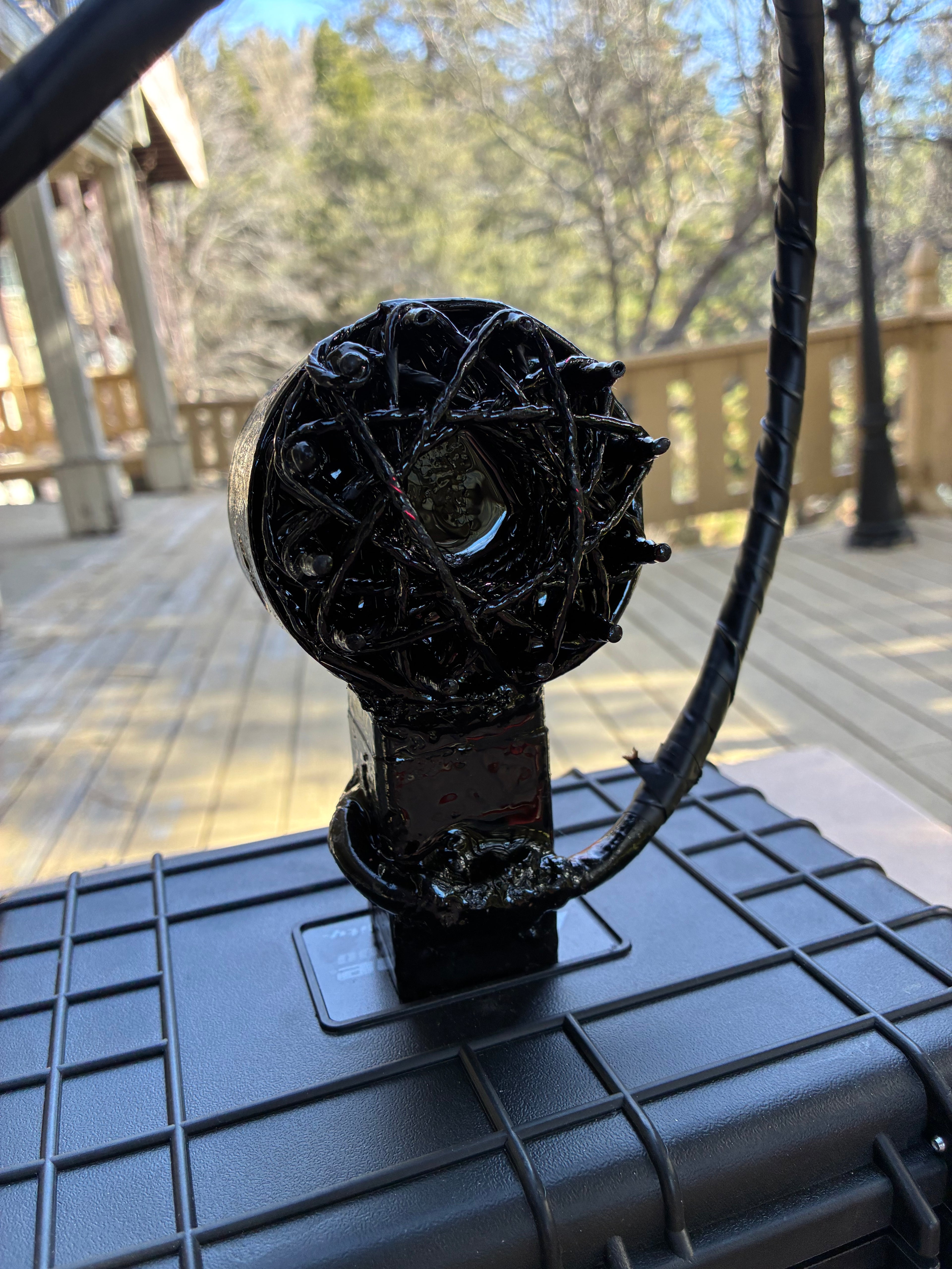 12P StarRift Miniature 3-Inch Blacked Out Edition Quantum Biomagnetic Portable Device - Complete Full Travel Case Setup with Integrated Bluetooth Amplifier, Powerful Built-In Magnet for Intense Vibration Feedback, Upgraded Block Neck Strap Stand,