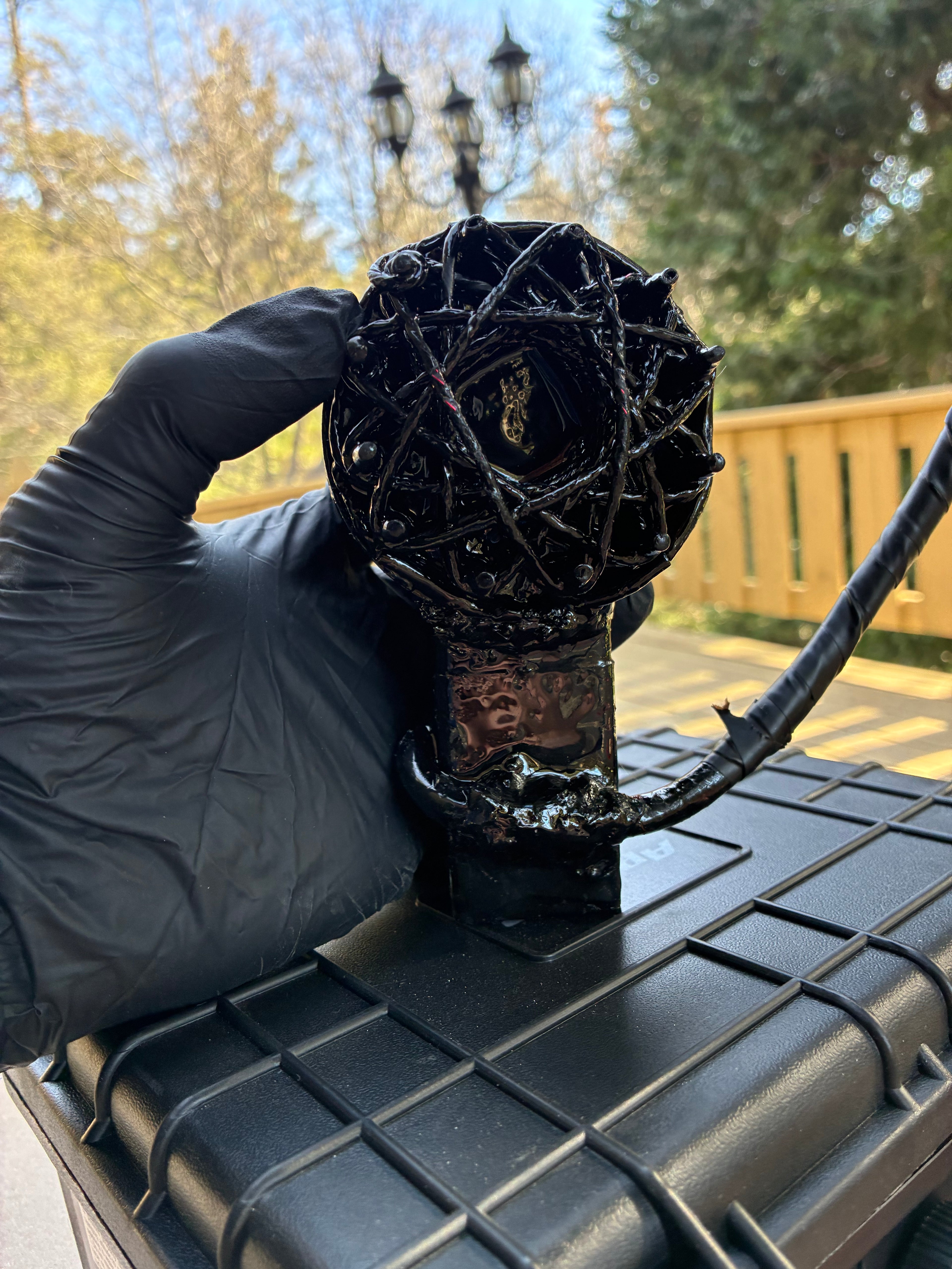 12P StarRift Miniature 3-Inch Blacked Out Edition Quantum Biomagnetic Portable Device - Complete Full Travel Case Setup with Integrated Bluetooth Amplifier, Powerful Built-In Magnet for Intense Vibration Feedback, Upgraded Block Neck Strap Stand,