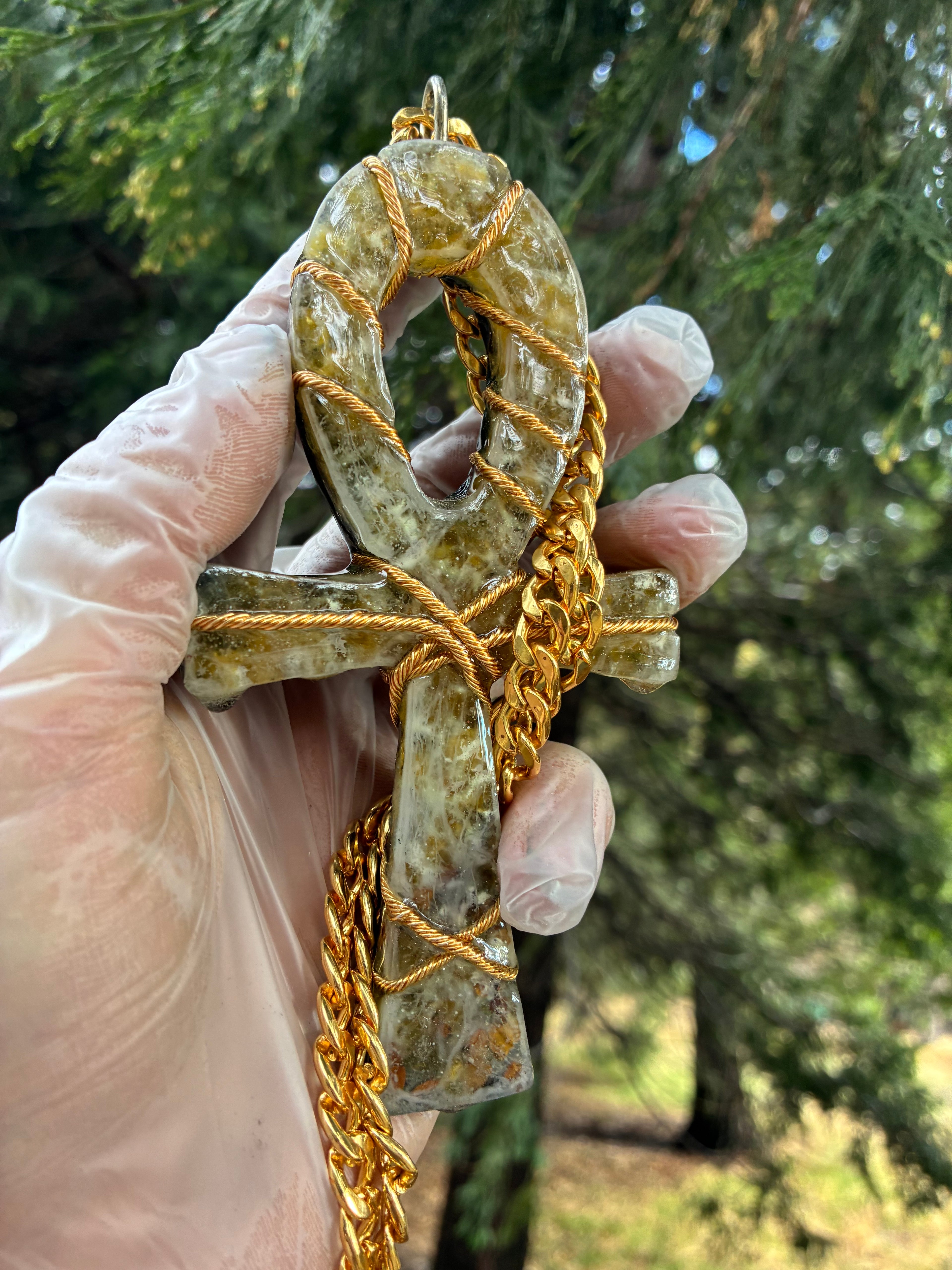 Quantum Jump Ankh Generator — 14K Gold-Plated Chain Golden Rodin Coil | Parallel Shift Engine | Zero-Point Piezoelectric Matrix | 5G Shield | Royalty Edition (IN STOCK)