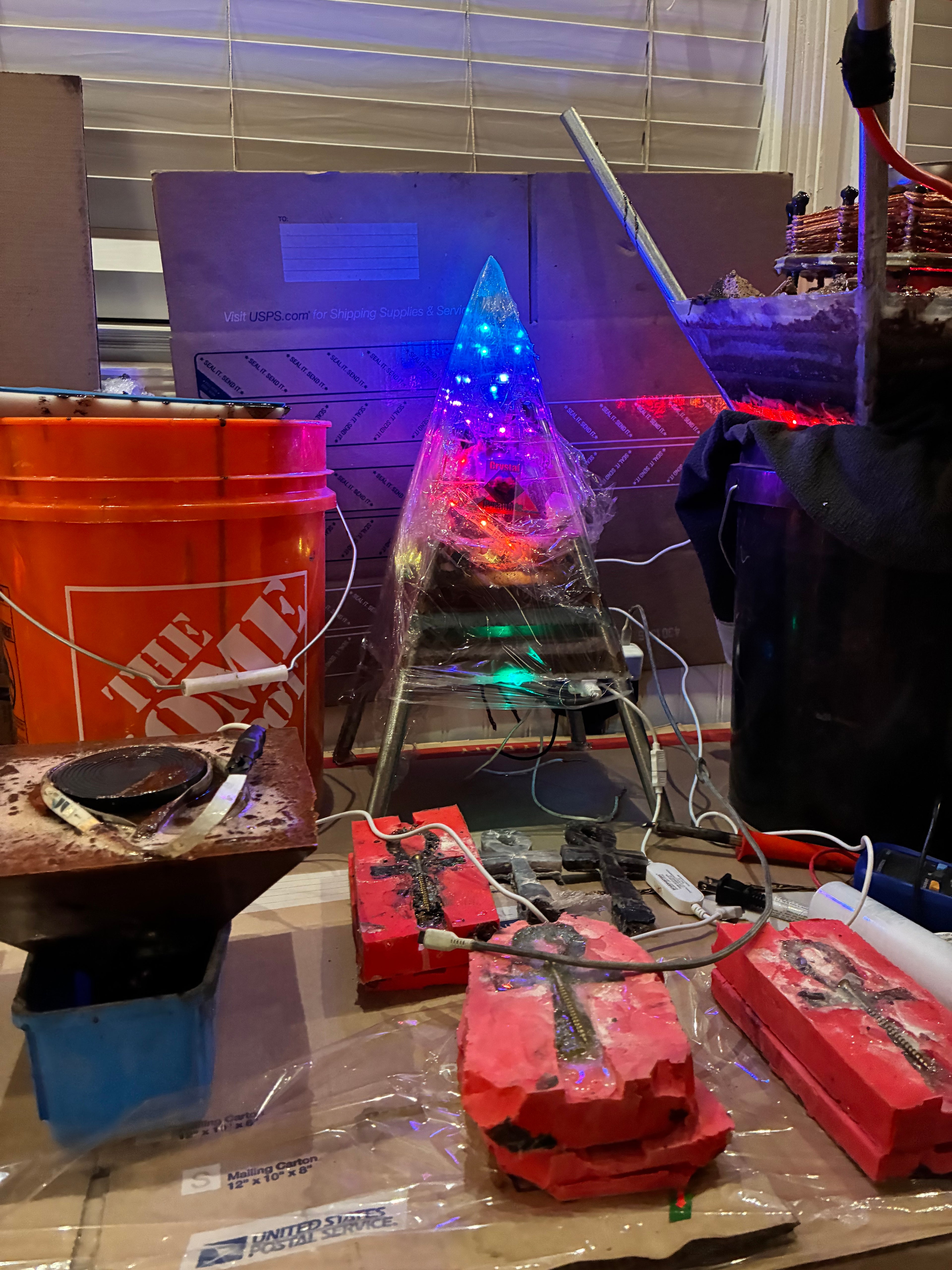 Nebula-85 | 2ft 25-lb Amethyst Tipped Piezoelectric Conductive Pyramid 8x8 inch Base Telsa Purple Water Globe | Reverse-Engineered 2000-Volt Tesla Coil 4-Inch Biomagnetic Starship Coil (Extendable Capstone Poles Edition) INSTOCK for Christmas and Jan 1st