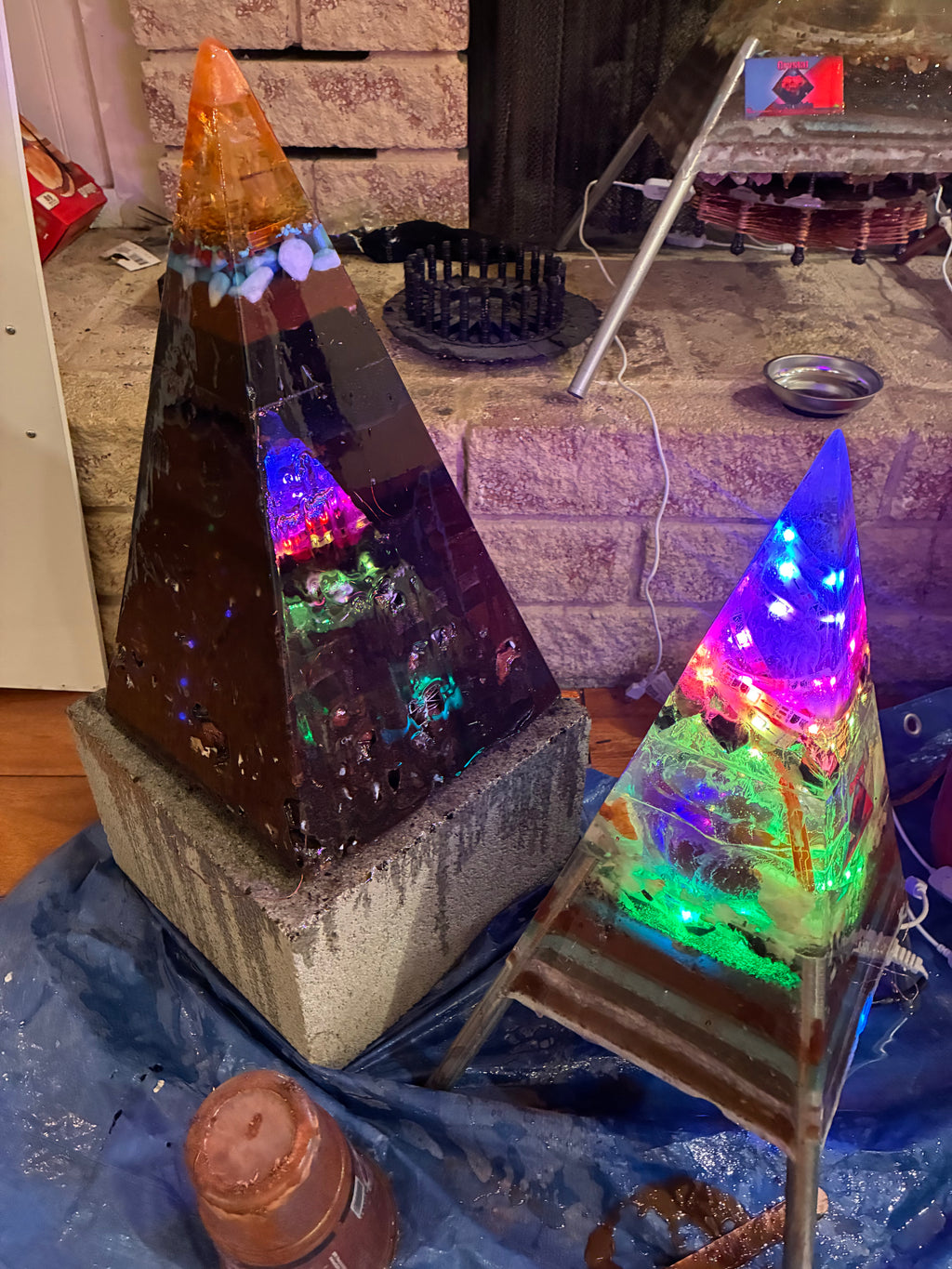 Nebula-70 2ft | 35-lb Piezoelectric Conductive Pyramid — Brazilian & Colombian Yellow Quartz | 5G & EMF Energy Filtration (In Stock) Includes Quantum Jump Ankh Generator — 14K Gold-Plated Chain • Golden Rodin Coil • INSTOCK for Christmas and new years