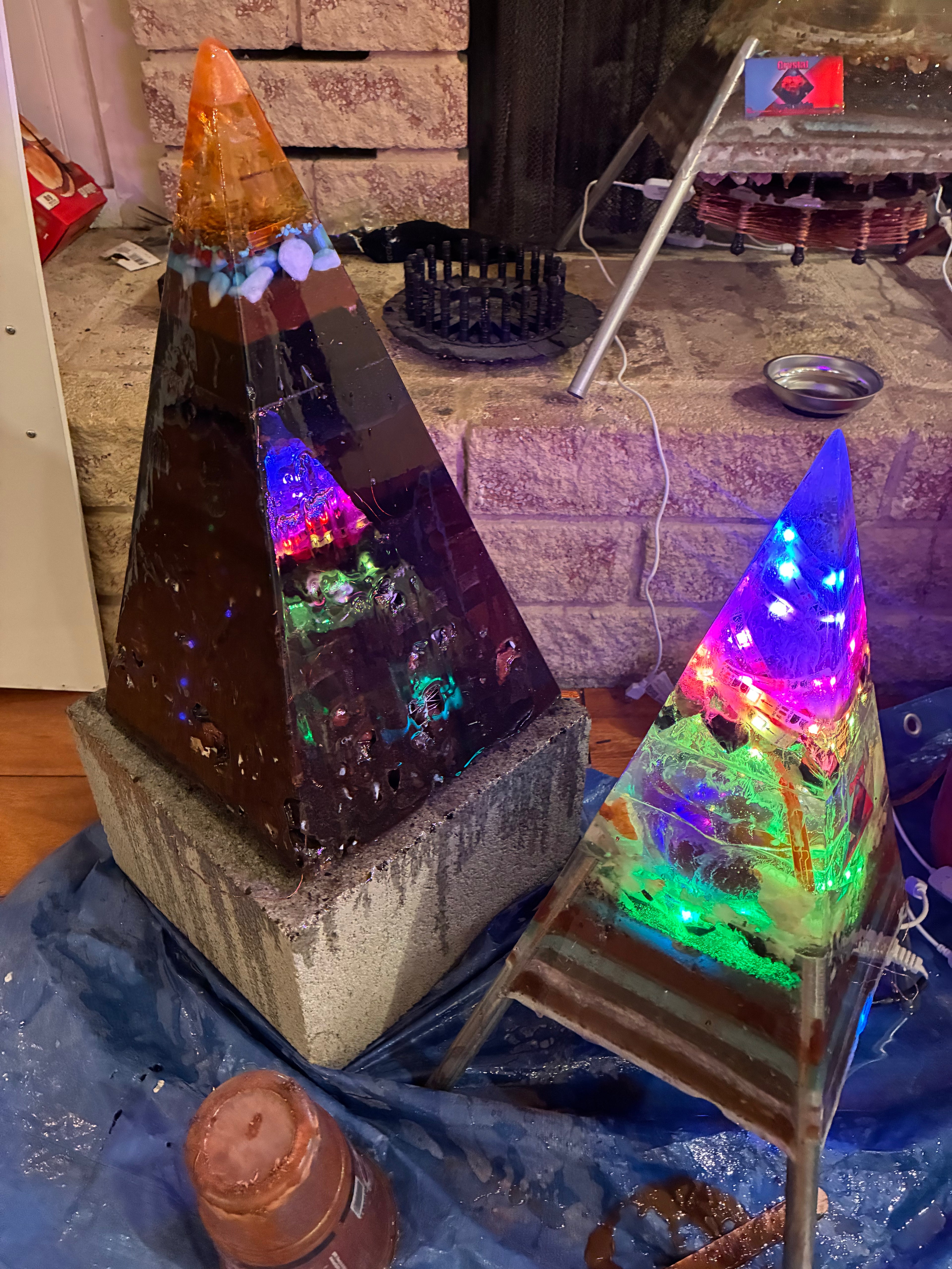 Nebula-70 2ft | 35-lb Piezoelectric Conductive Pyramid — Brazilian & Colombian Yellow Quartz | 5G & EMF Energy Filtration (In Stock) Includes Quantum Jump Ankh Generator — 14K Gold-Plated Chain • Golden Rodin Coil • INSTOCK for Christmas and new years