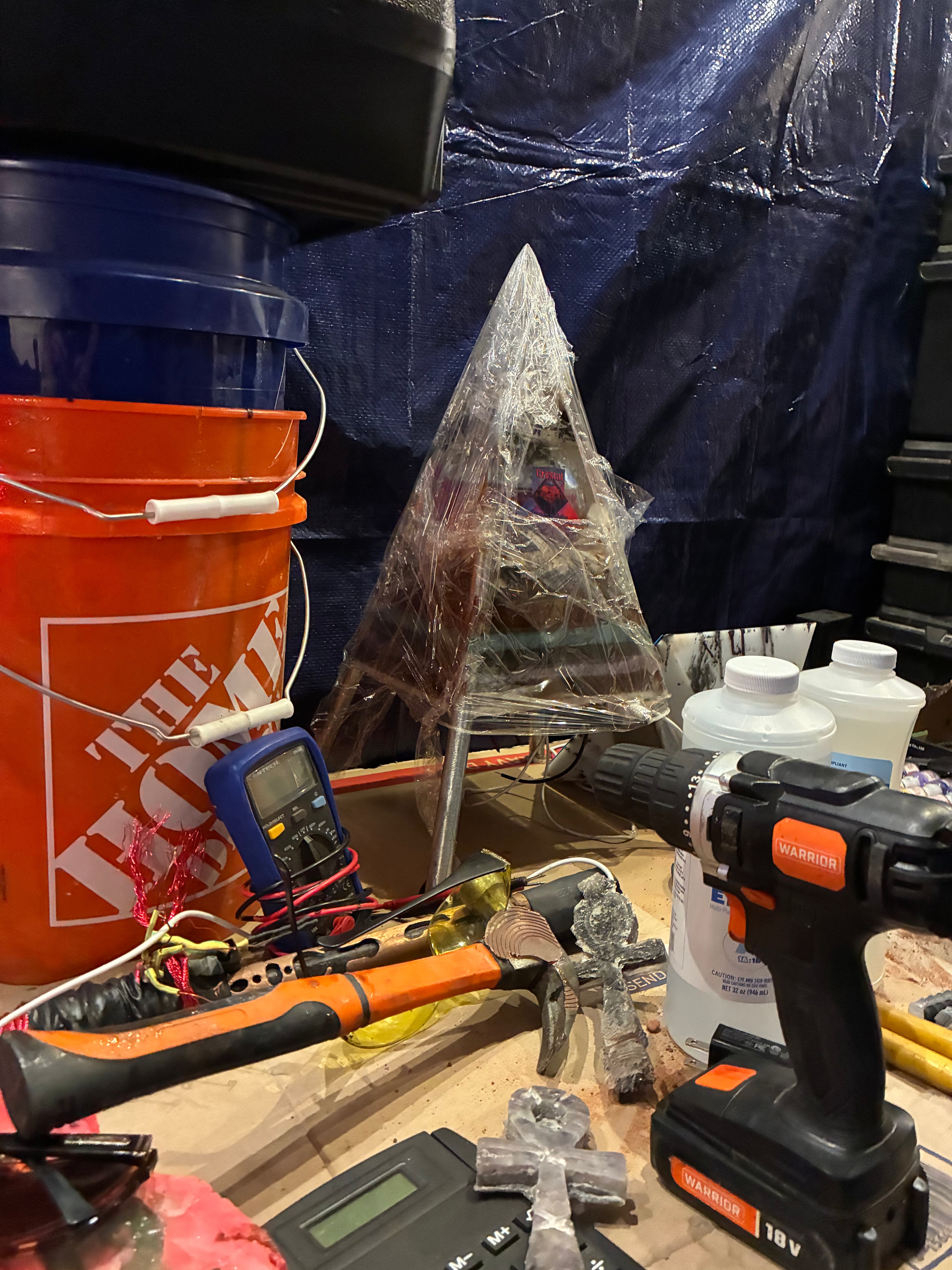 Nebula-85 | 2ft 25-lb Amethyst Tipped Piezoelectric Conductive Pyramid 8x8 inch Base Telsa Purple Water Globe | Reverse-Engineered 2000-Volt Tesla Coil 4-Inch Biomagnetic Starship Coil (Extendable Capstone Poles Edition) INSTOCK for Christmas and Jan 1st