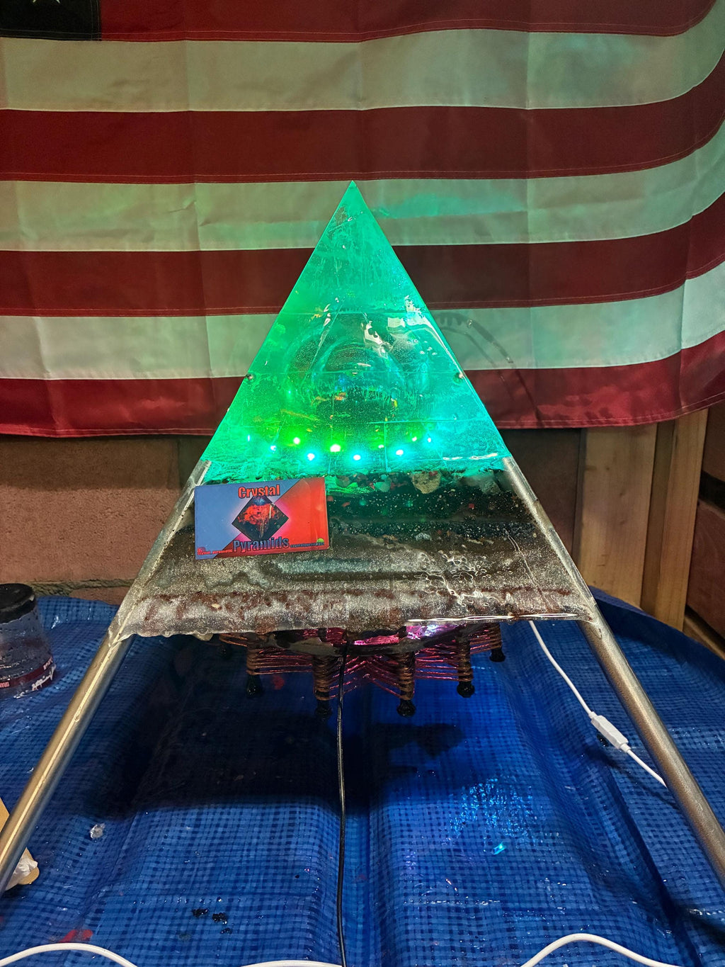 Tesla Coil Plasma Arc Starship | 10” Rodin Coil | 50lb Orgone Energy Amplifier Pyramid Topper