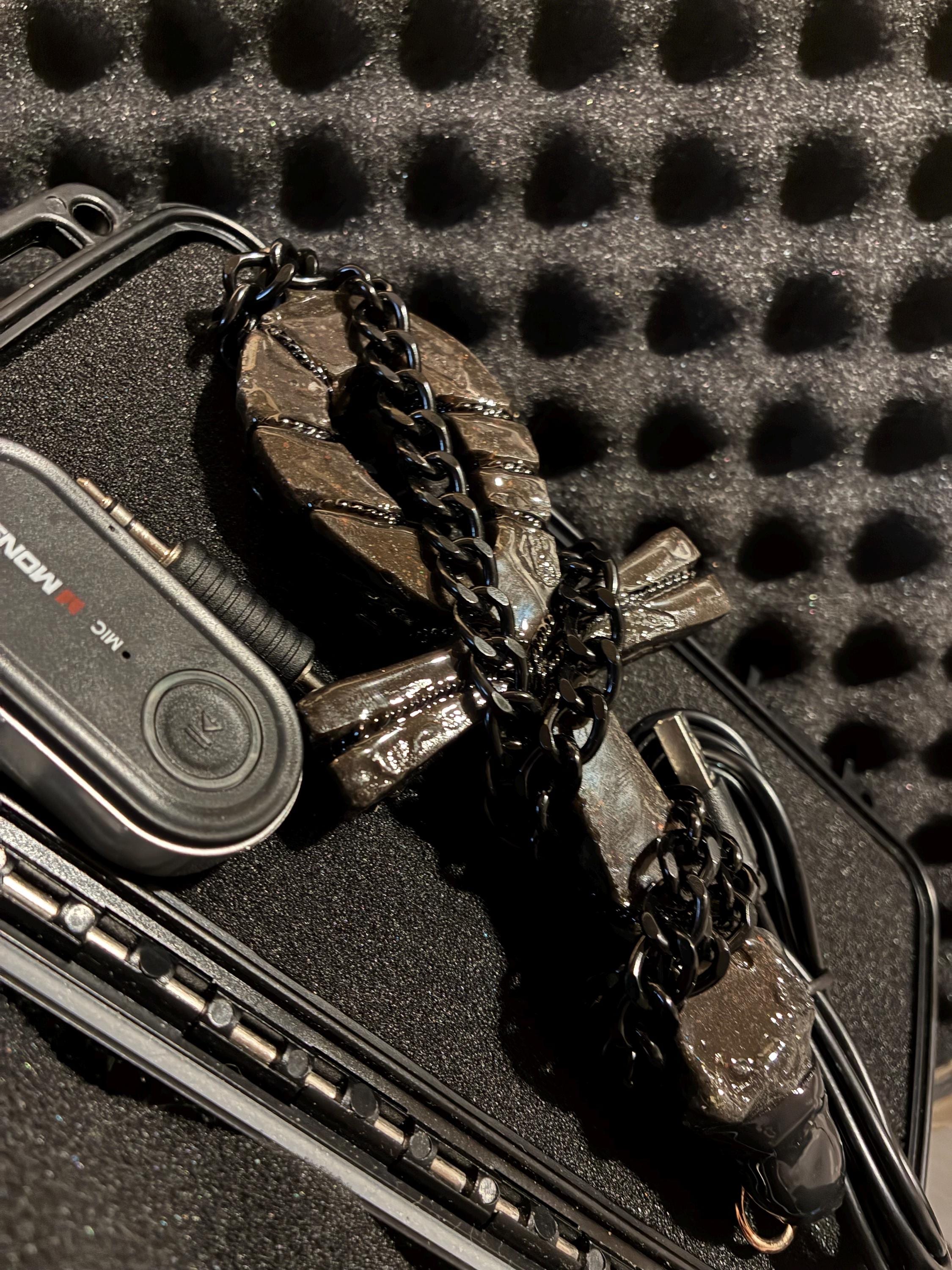 Dark Knight Tensor Rodin Coil – Blacked Out Edition, Bluetooth Activated, Portable Travel Case, 12” Field, 24” Chain