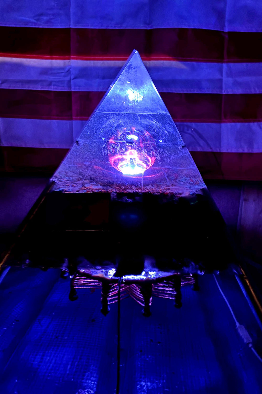 Tesla Coil Plasma Arc Starship | 10” Rodin Coil | 50lb Orgone Energy Amplifier Pyramid Topper