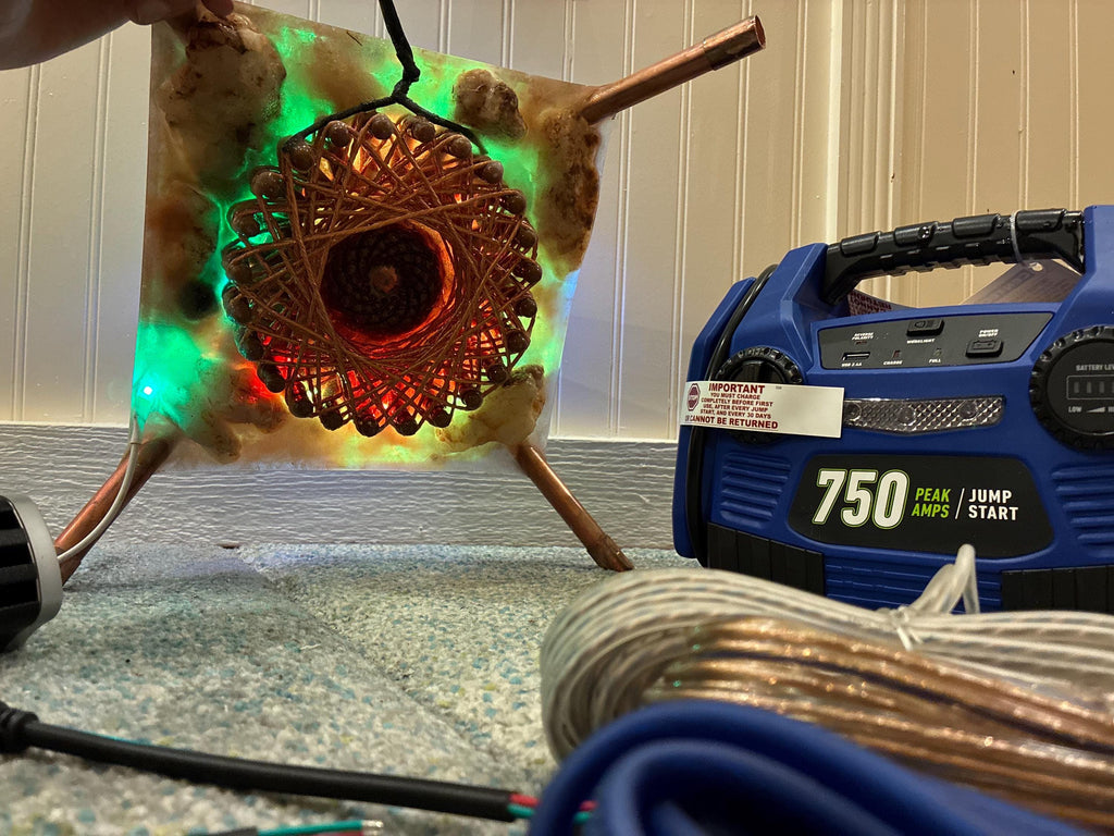 24-Point Starship Rodin Coil with Orgone Topper | 7-Inch, 250W Portable Kit | 36ft Magnetic Field, Bluetooth