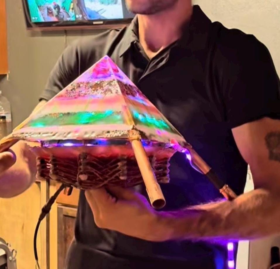 12p 7-Inch Starship Magnetic Field Coil Topper – Lifeforce Regenerator, Quantum Healing Copper Pyramid with Amplifier & Travel Case”