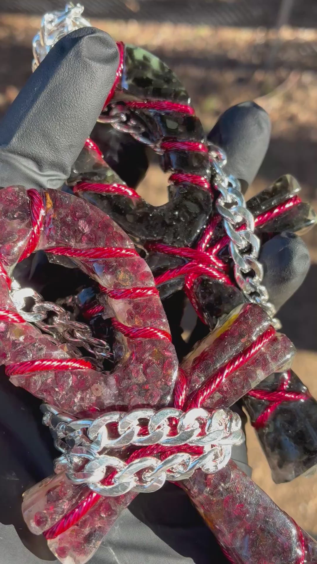 Piezoelectric Powered Garnet & Black Onyx Dual Bundle – Rose Quartz, Red Garnet, Black Onyx – Shungite Transmuting-  Powder – Travel Case, Portable Edition – Real Silver Plated Steel Chain – 5g Shungite Protection