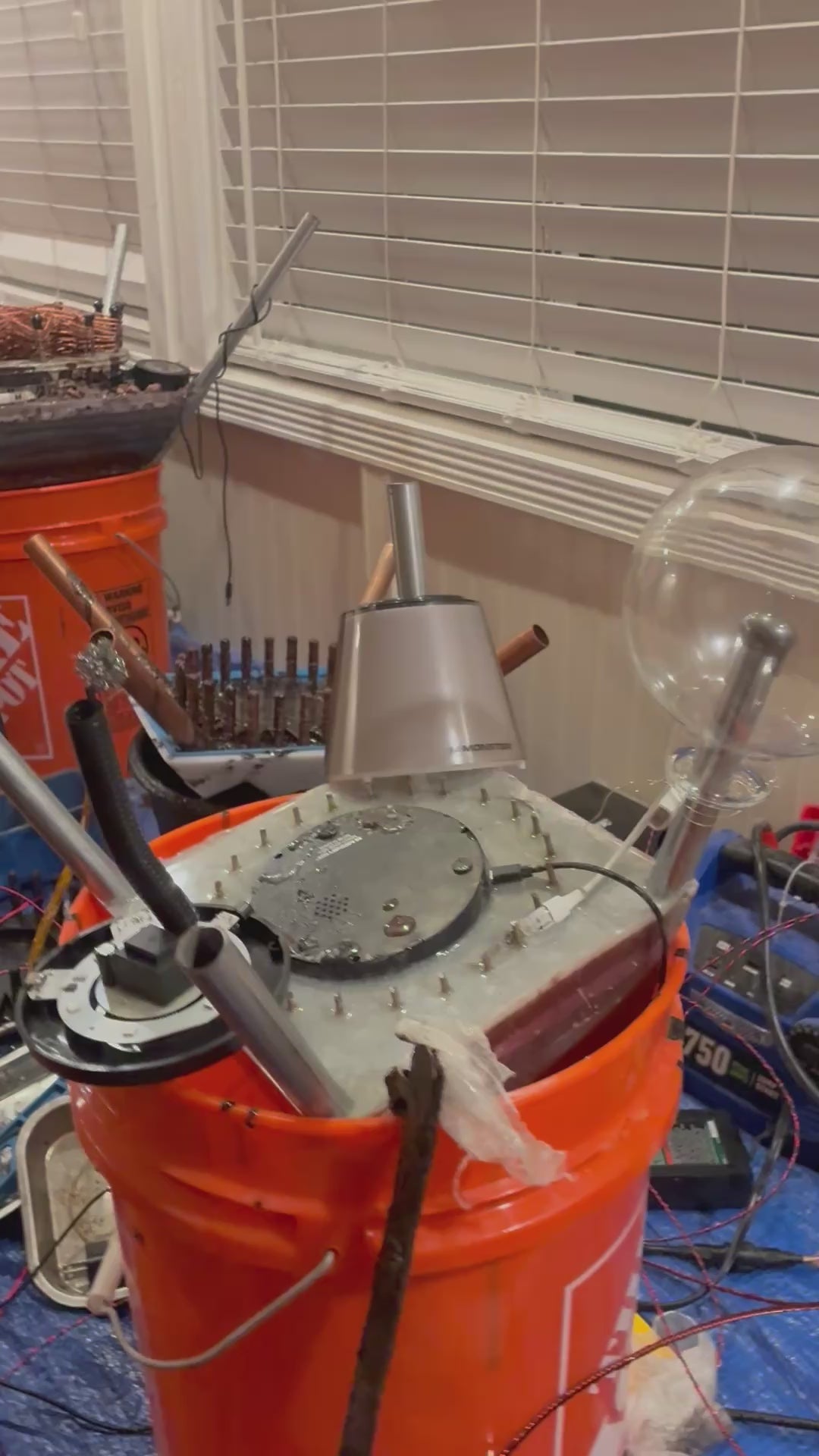 Nebula-85 | 2ft 25-lb Amethyst Tipped Piezoelectric Conductive Pyramid 8x8 inch Base Telsa Purple Water Globe | Reverse-Engineered 2000-Volt Tesla Coil 4-Inch Biomagnetic Starship Coil (Extendable Capstone Poles Edition) INSTOCK for Christmas and Jan 1st