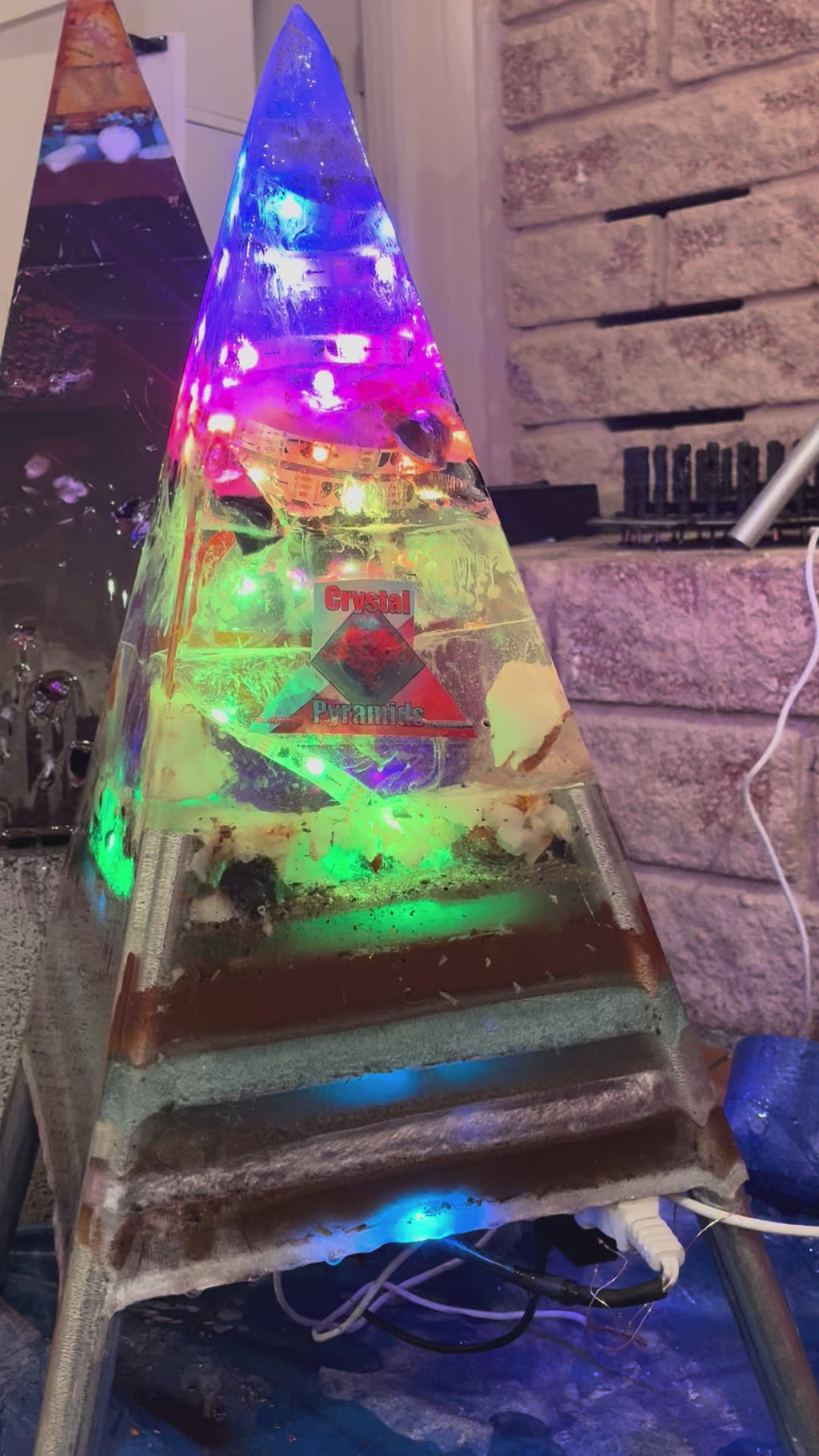 Nebula-85 | 2ft 25-lb Amethyst Tipped Piezoelectric Conductive Pyramid 8x8 inch Base Telsa Purple Water Globe | Reverse-Engineered 2000-Volt Tesla Coil 4-Inch Biomagnetic Starship Coil (Extendable Capstone Poles Edition) INSTOCK for Christmas and Jan 1st